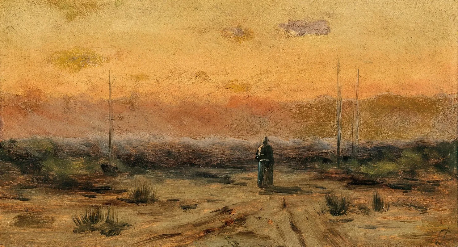 A Woman At The Seaside At Dawn