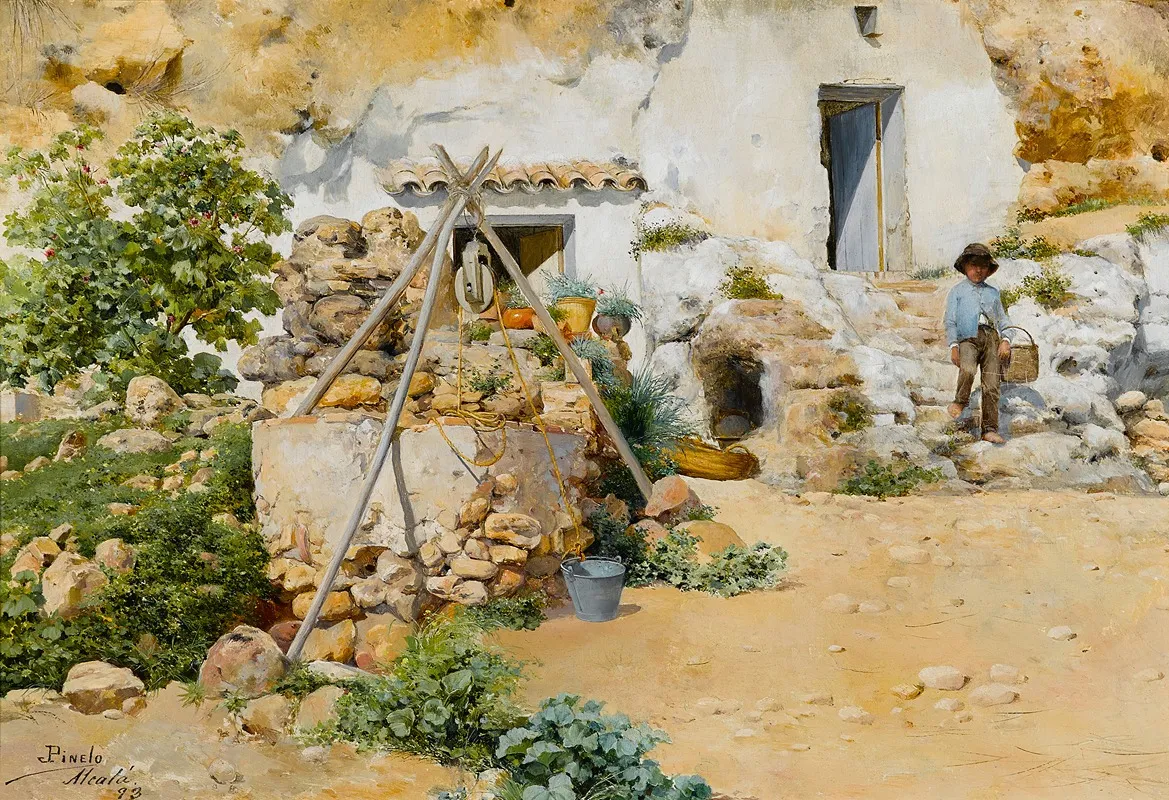 A Young Boy At The Well