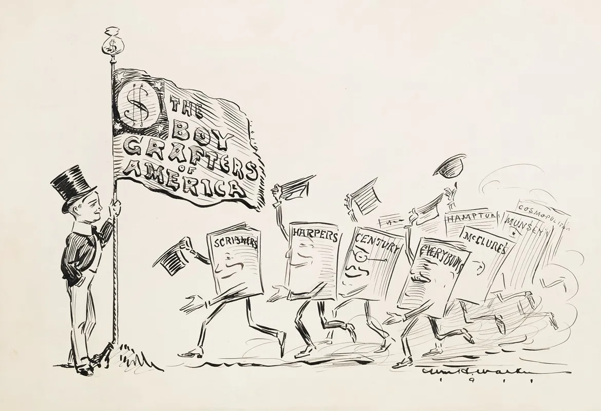 A Young Man Holds A Sign Reading The Boy Grafters Of America