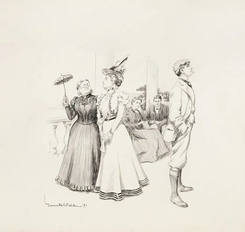 A Young Woman And A Young Man Pointedly Ignore Each Other At A Party