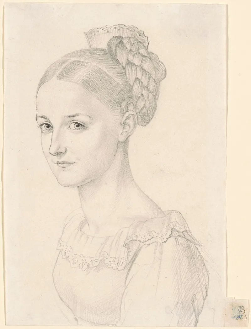 A Young Woman With An Elaborate Hairdo