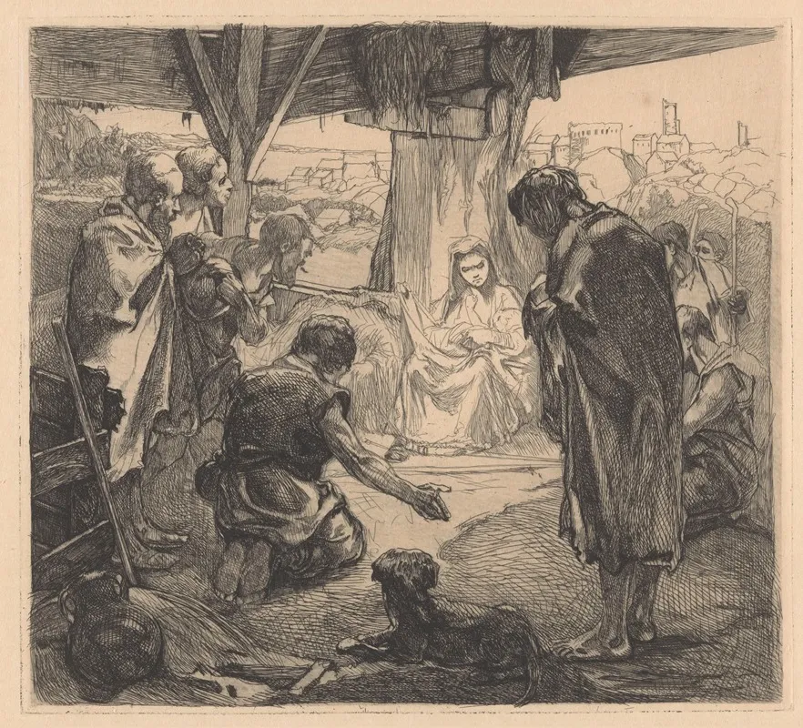 Aanbidding Der Herders 2 by Johannes Josephus Aarts - Canvas Print