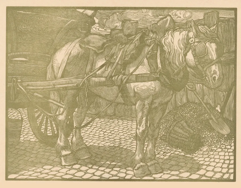 Aangespannen Paard by Johannes Josephus Aarts - Canvas Print