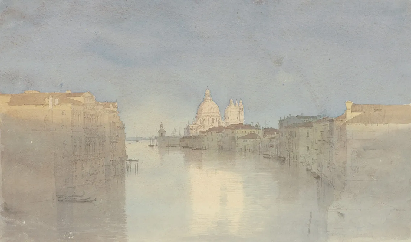Abendstimmung Am Canale Grande Im Hintergrund S Maria Della Salute by Carl Theodor Reiffenstein - Canvas Print
