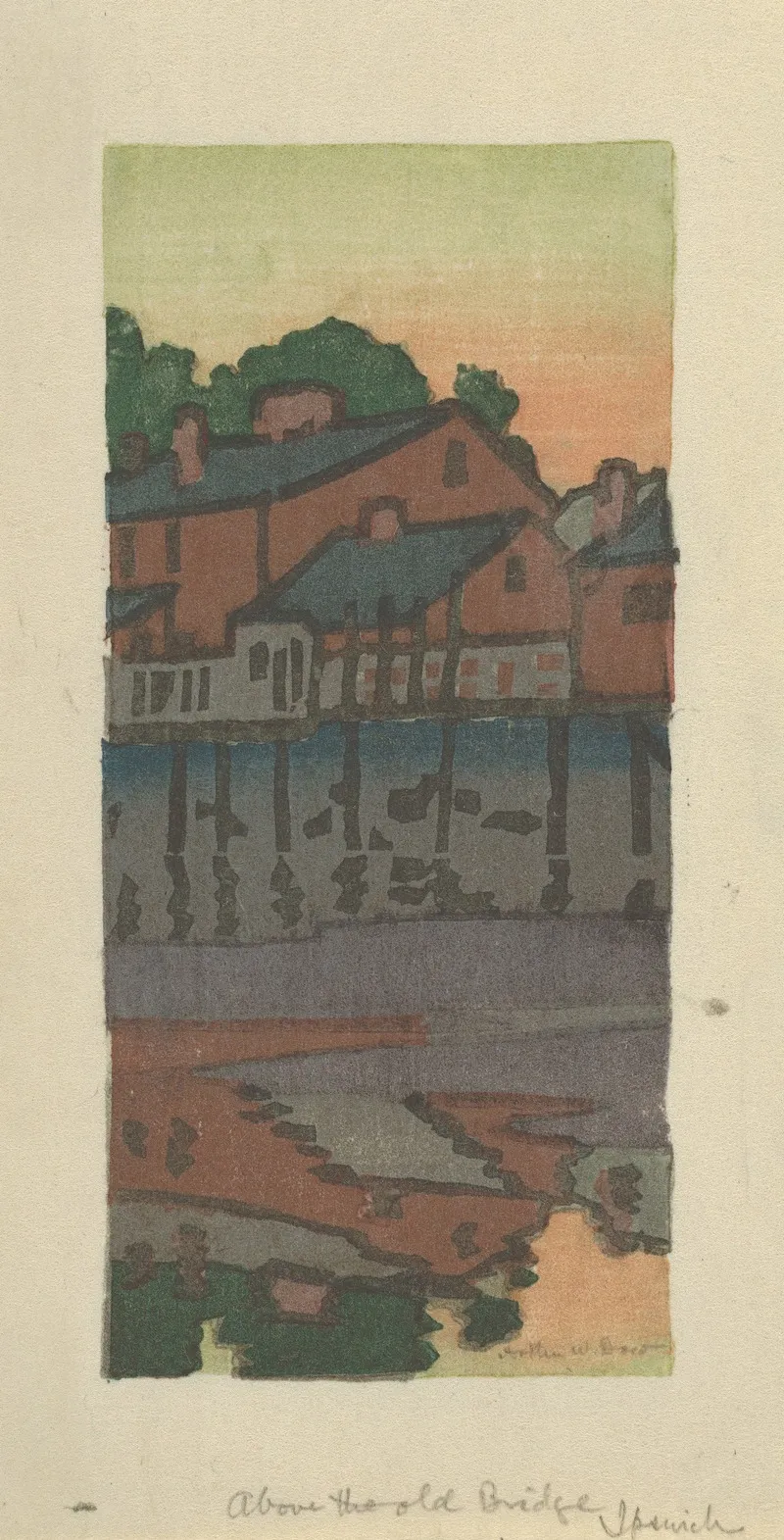 Above The Old Bridge Ipswich Or Little Venice by Arthur Wesley Dow - Canvas Print