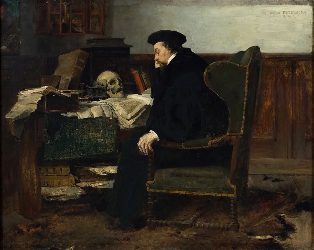 Absorbed In His Studies