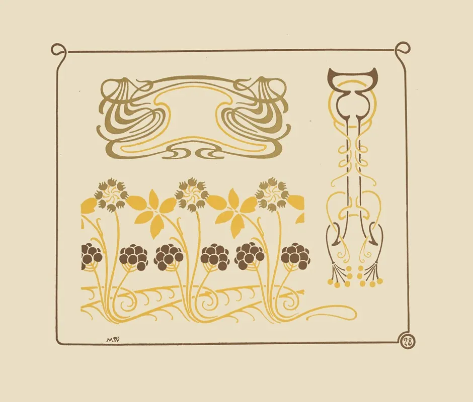 Abstract Design Based On Berries And Arabesques