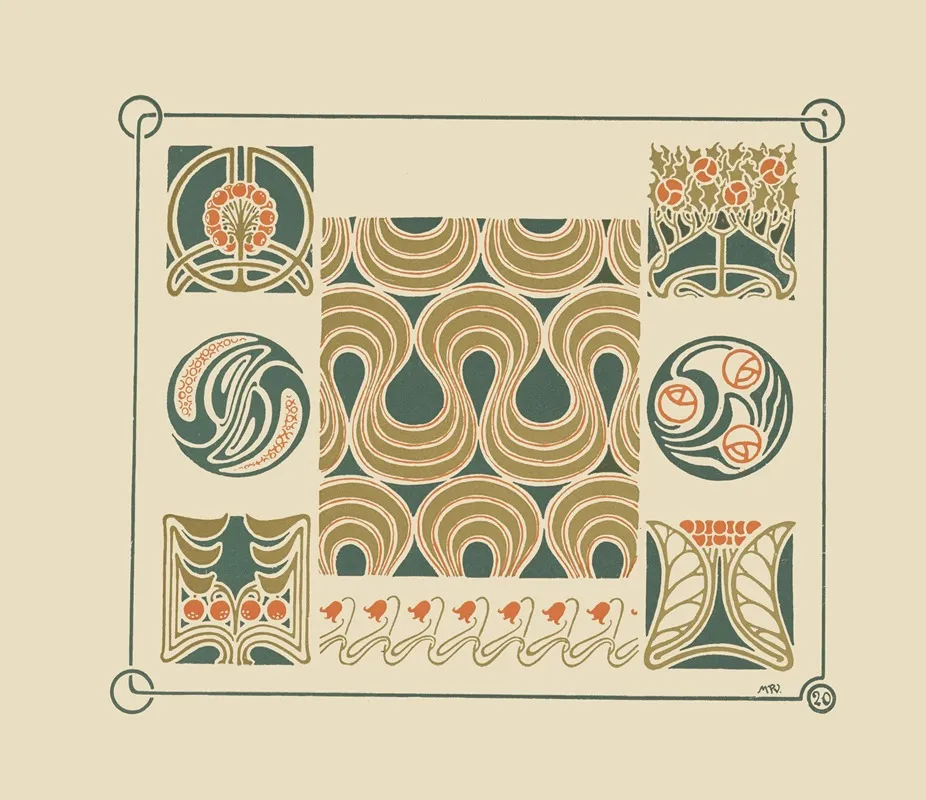 Abstract Design Based On Flower Buds Berries Tulips