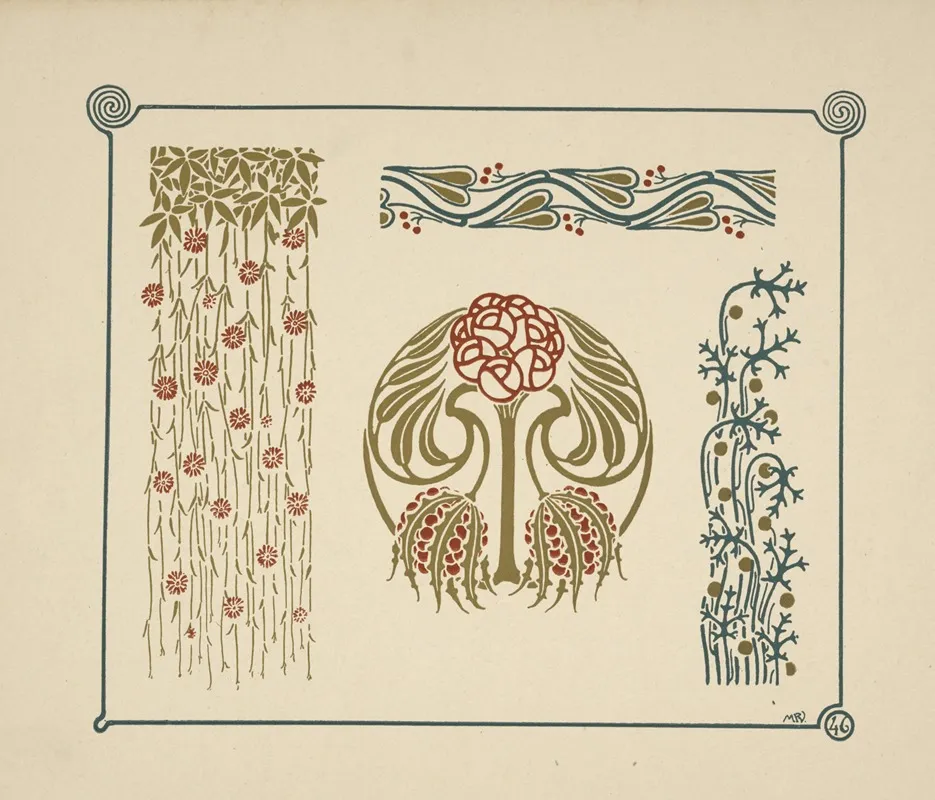 Abstract Design Based On Flowers And Berries