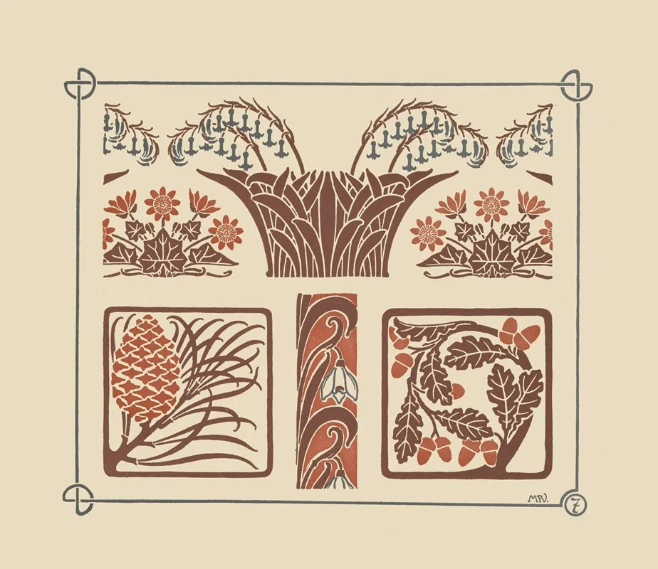 Abstract Design Based On Flowers And Pinecones 2