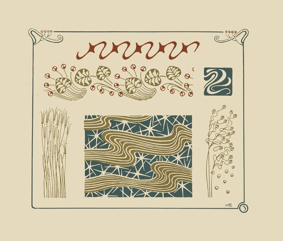 Abstract Design Based On Grasses And Leaves