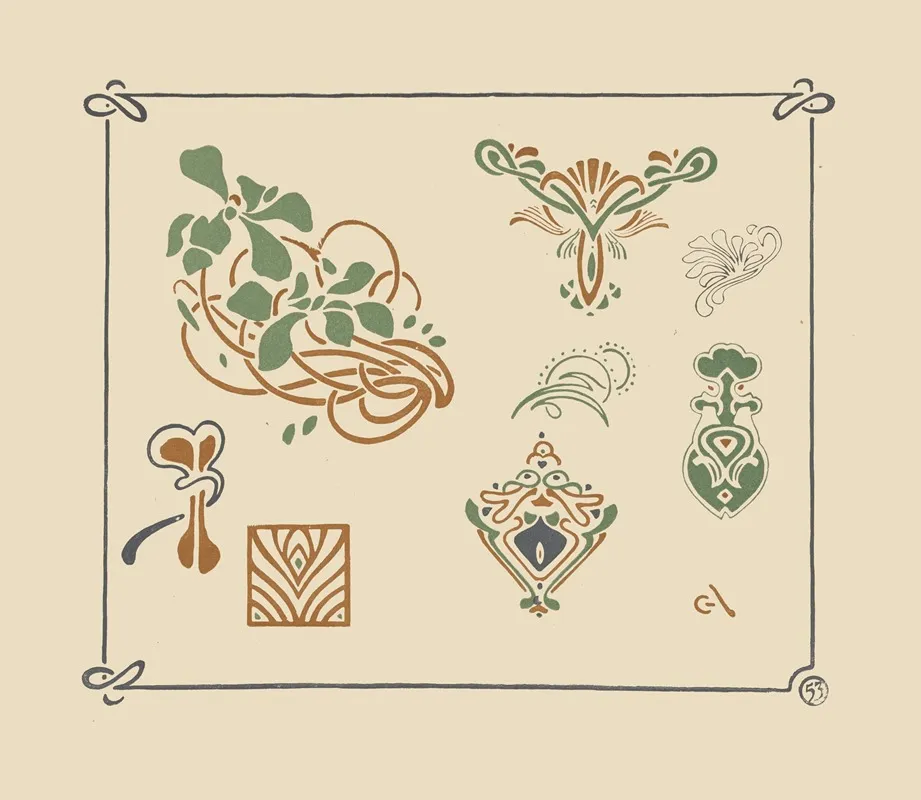 Abstract Design Based On Leaves And Organic Shapes