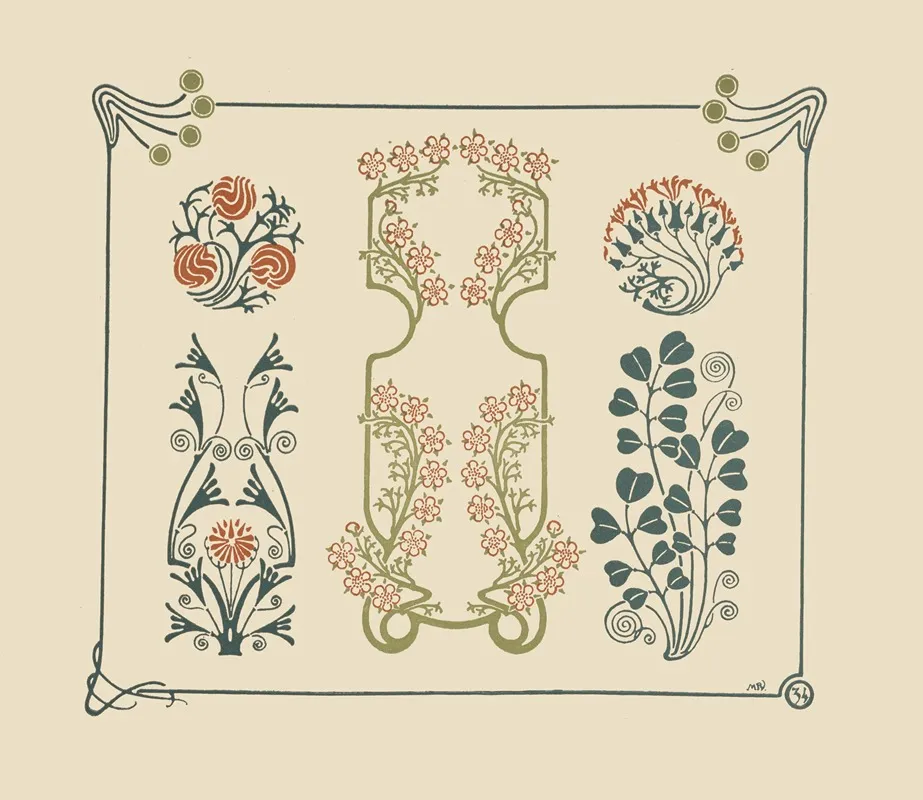 Abstract Design Based On Tiny Flowers And Leaves