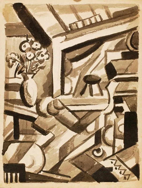 Abstract Flowers In Left