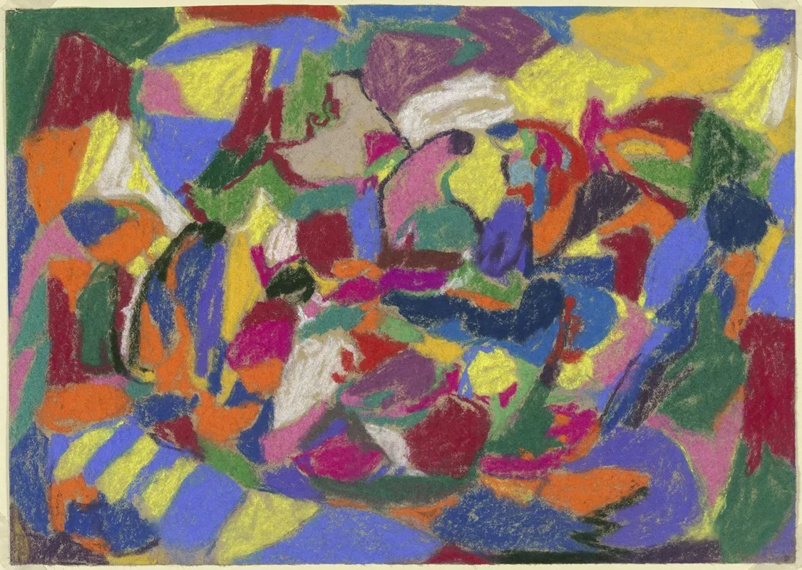 Abstrakte Komposition Querformat by Adolf Hölzel - Canvas Print