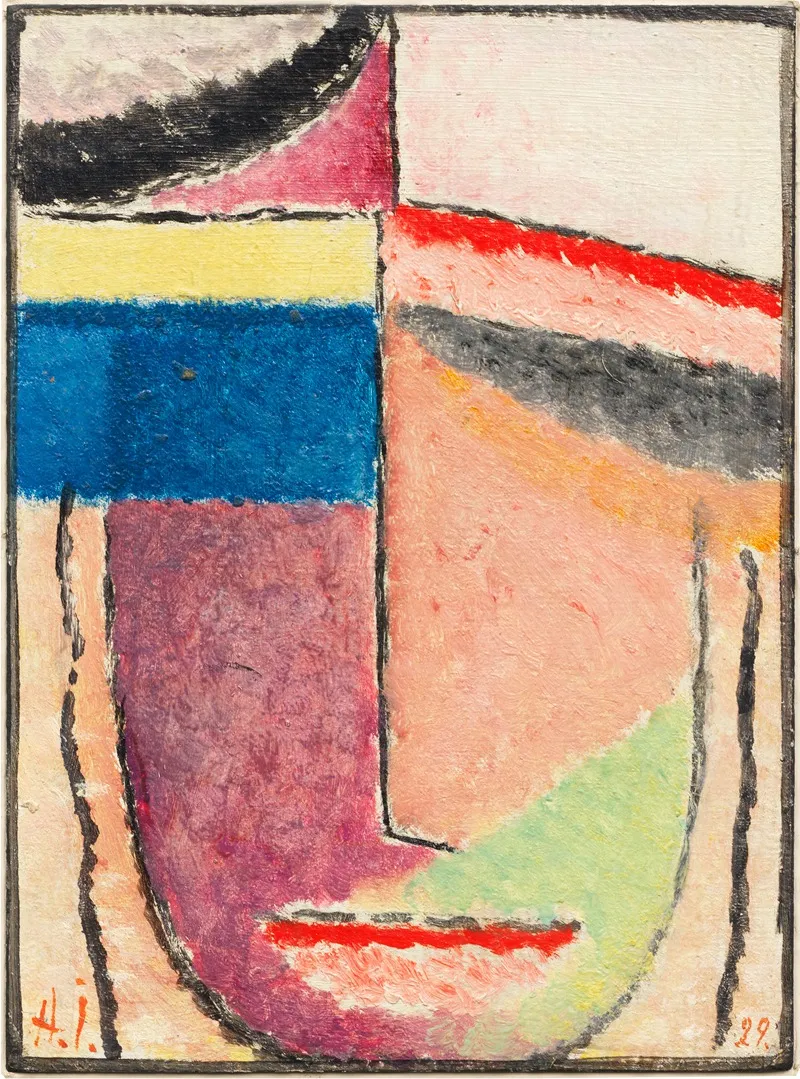 Abstrakter Kopf 5 by Alexej von Jawlensky - Canvas Print