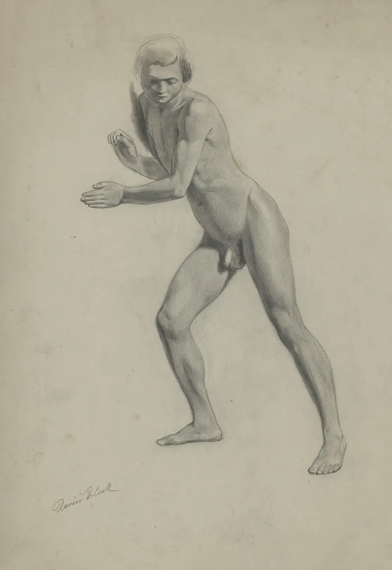 Academic Nude Of A Standing Man 2 by Xavier de Cock - Canvas Print