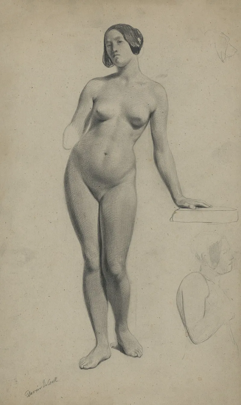 Academic Nude Of A Standing Woman 2 by Xavier de Cock - Canvas Print