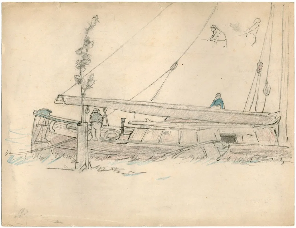 Achtersteven Van Een Zeilboot by Adolf le Comte - Canvas Print