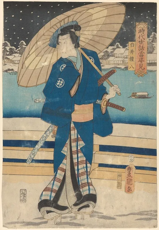 Actor Snow Scene by Toyokuni Utagawa - Canvas Print