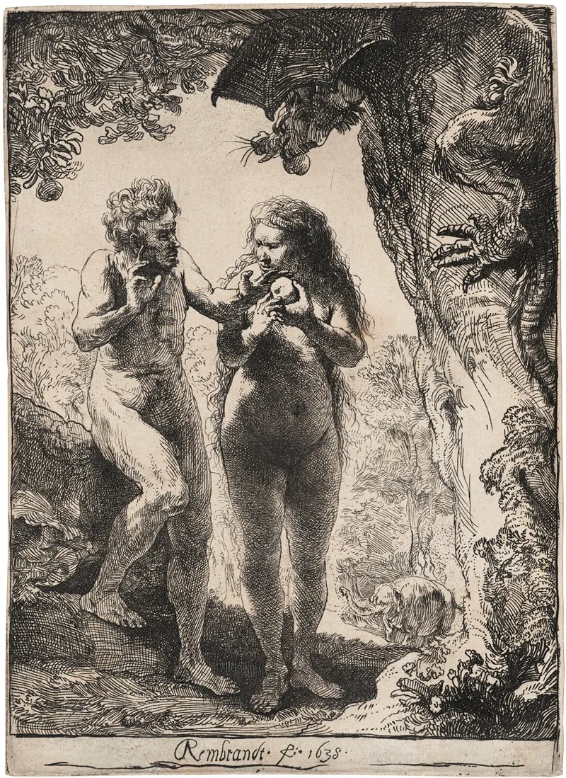 Adam And Eve 40 by Rembrandt van Rijn - Canvas Print