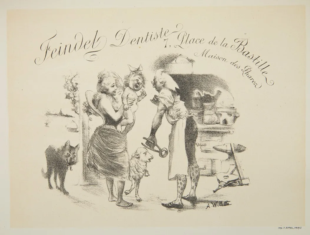 Address Card Of The Parisian Dentist Feindel