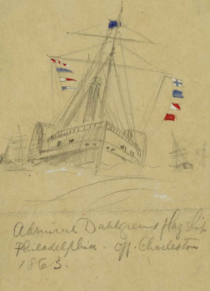 Admiral Dahlgrens Flag Ship Philadelphia Off Charleston 1863