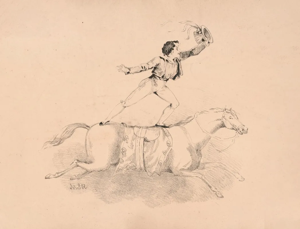 Adolphe Franconi Standing On The Back Of A Horse