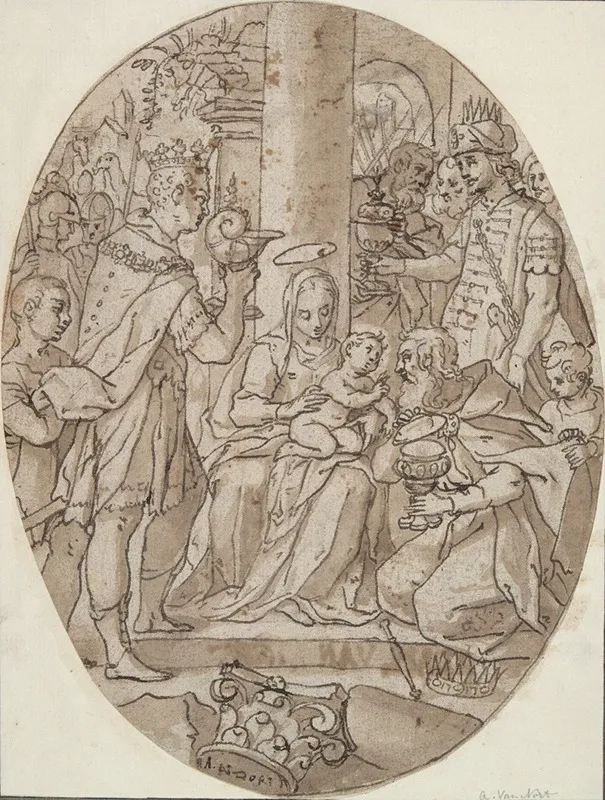 Adoration Of The Magi 31 by Adam van Noort - Canvas Print