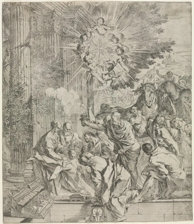 Adoration Of The Magi 65 by Pietro Testa - Canvas Print