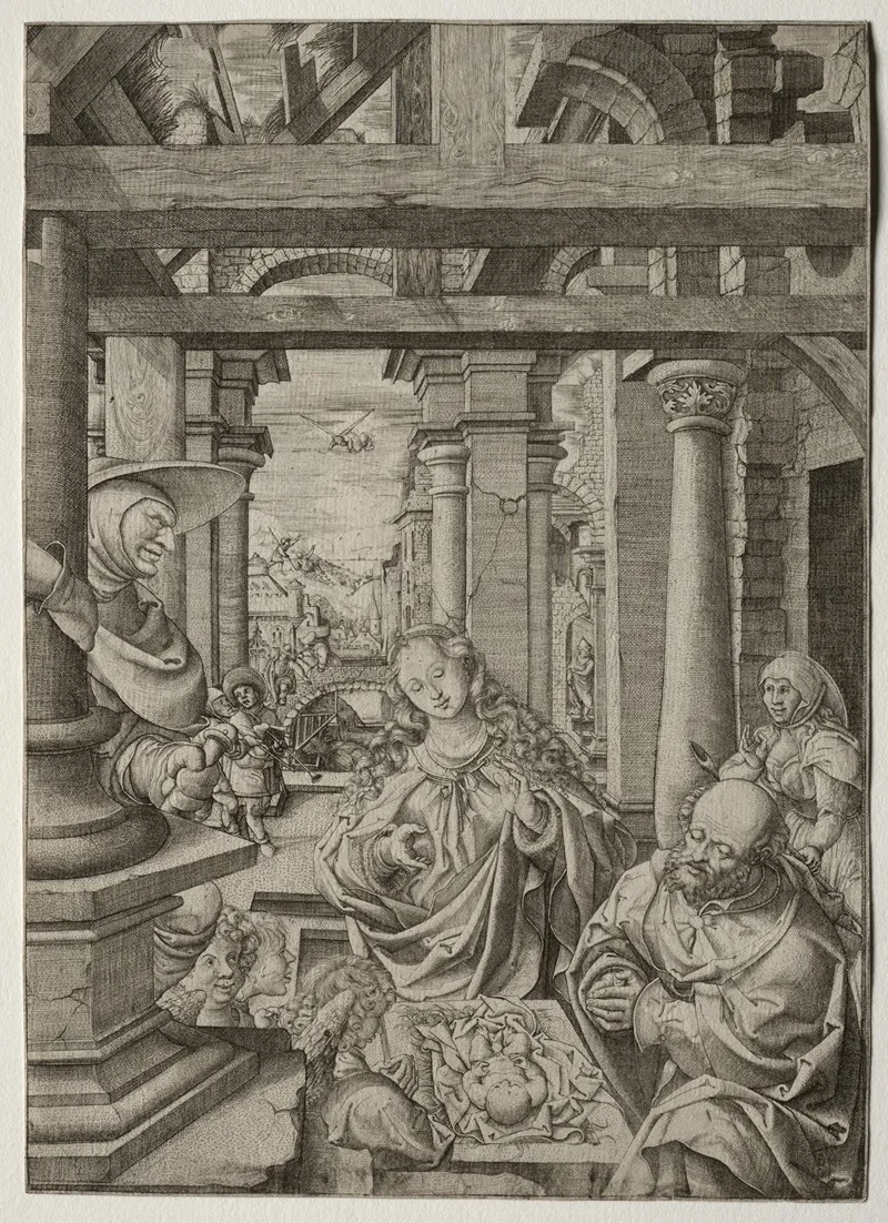 Adoration Of The Shepherd by Frans Crabbe van Esplegem - Canvas Print