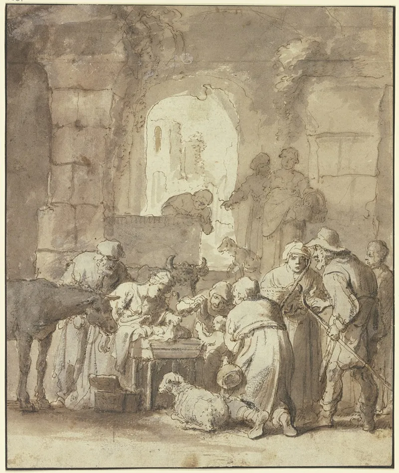 Adoration Of The Shepherds 53 by Claes Cornelisz. Moeyaert - Canvas Print