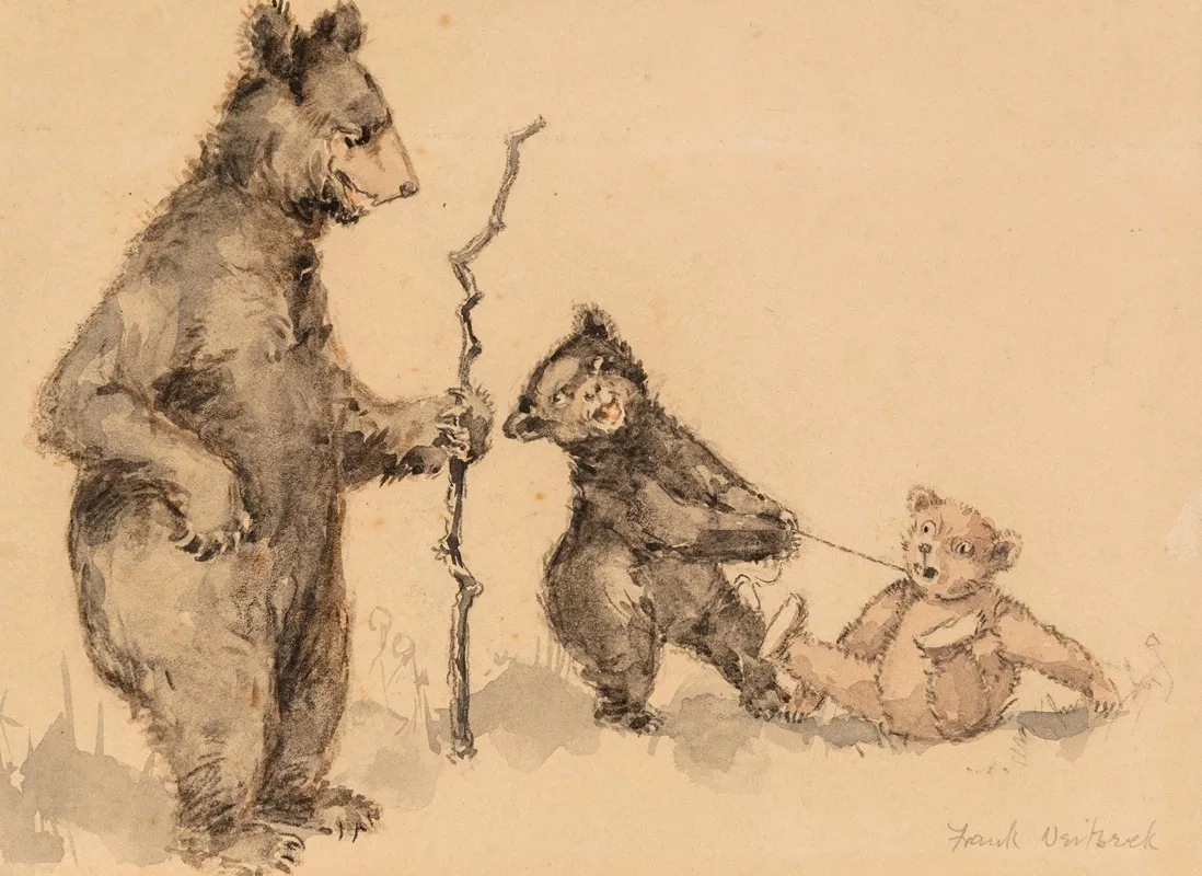 Adventures Of A Teddy Bear Iv by Frank Ver Beck - Canvas Print