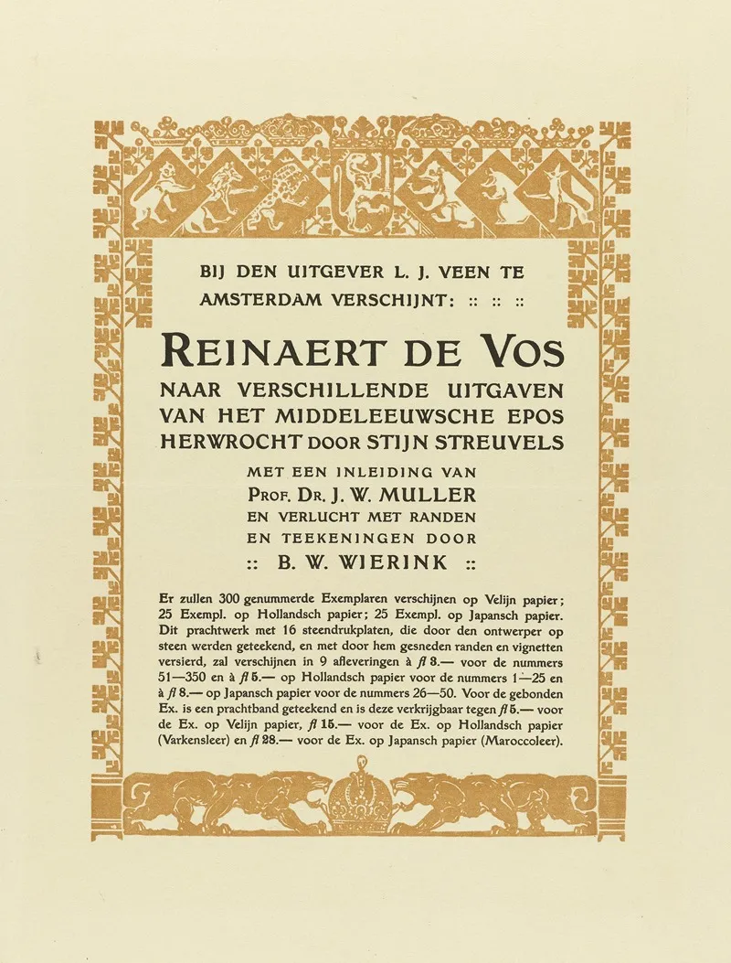 Advertentie Voor Reinaert De Vos by Bernard Willem Wierink - Canvas Print