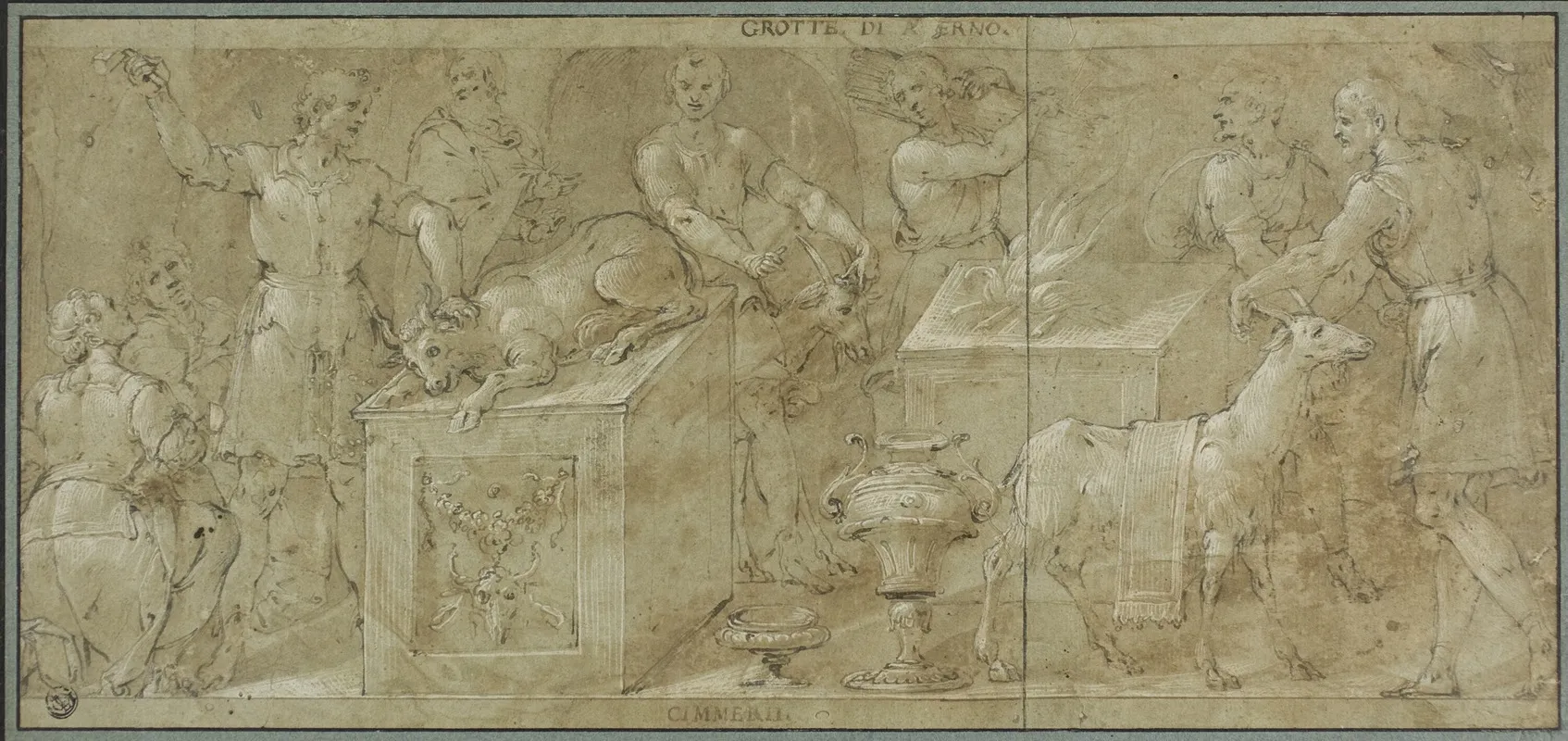 Aeneas And His Companions Preparing Animals For Sacrifice by Avanzino Nucci - Canvas Print