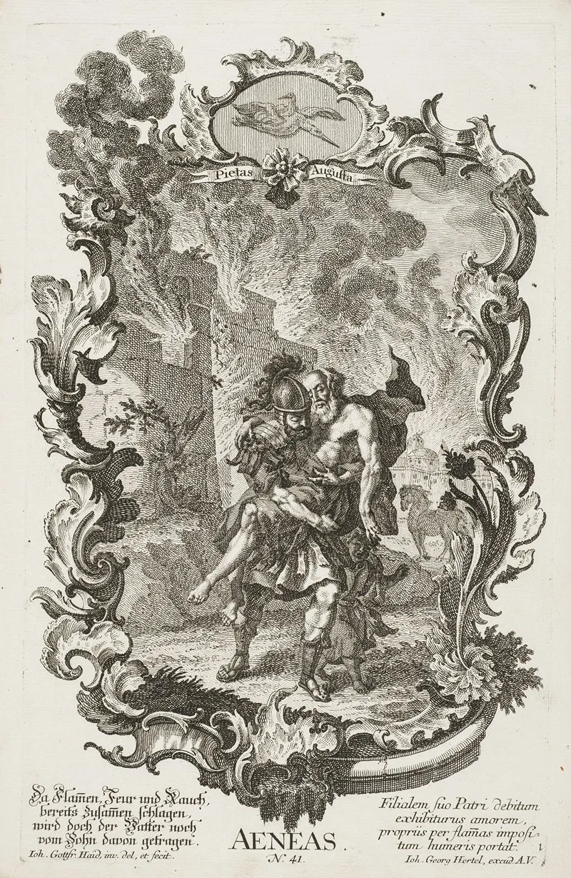 Aeneas by Johann Gottfried Haid - Canvas Print