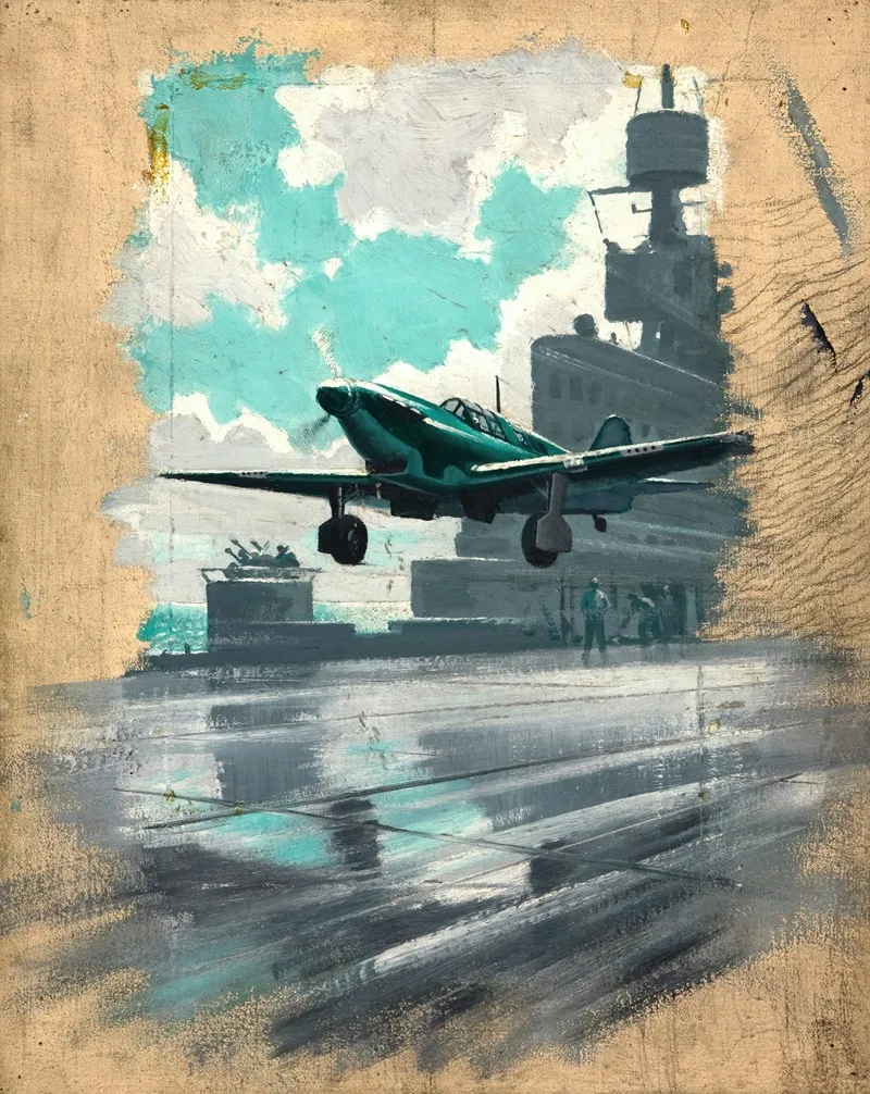 Aeroplane Taking Off From Aircraft Carrier
