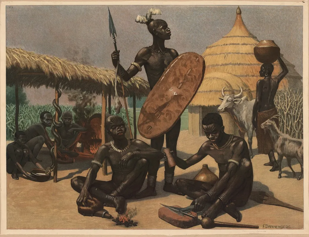 African Family by Fritz Dannenberg - Canvas Print