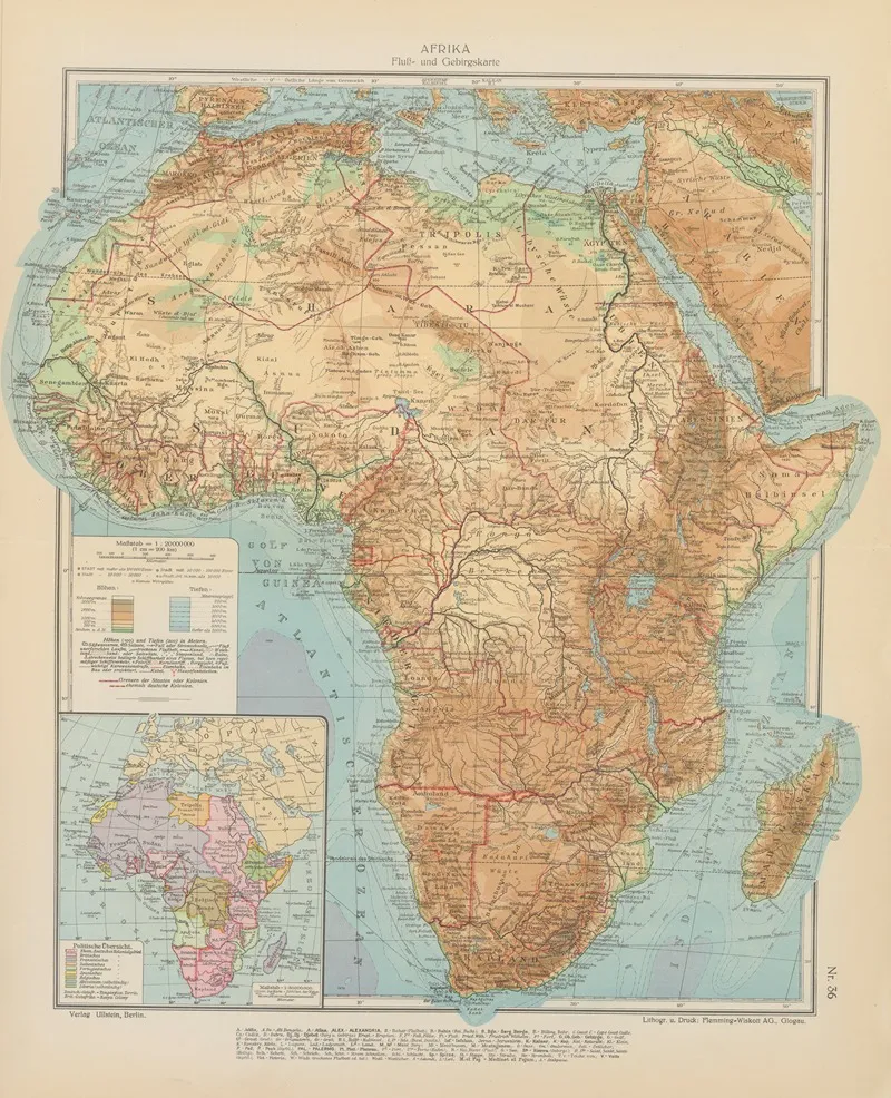Afrika 3 by Geographisches Institut der Flemming-Wiskott - Canvas Print
