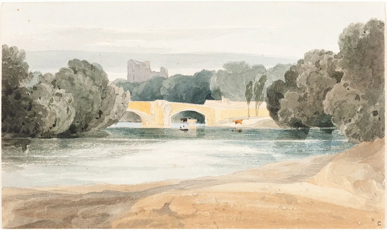 After John Sell Cotman Bridge At Knaresborough