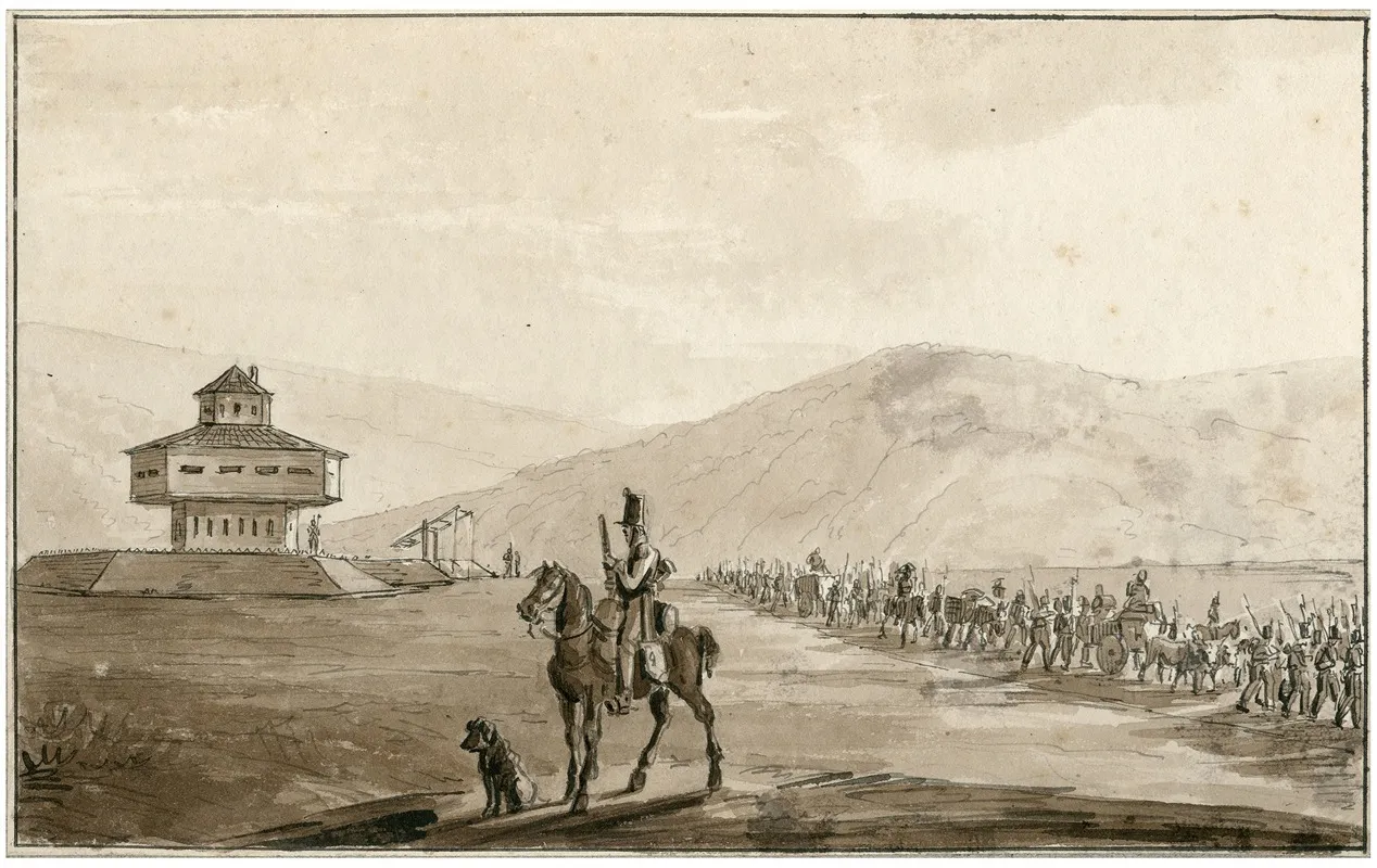 Aftocht Van Een Leger Bij Een Blokhuis Bij Tolosa by Otto Howen - Canvas Print