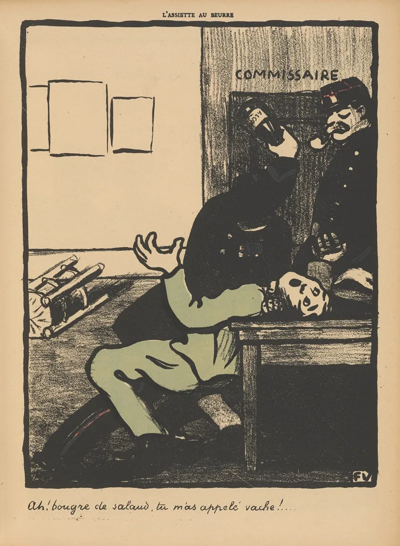 Ah Bourge De Salaud by Félix Vallotton - Canvas Print