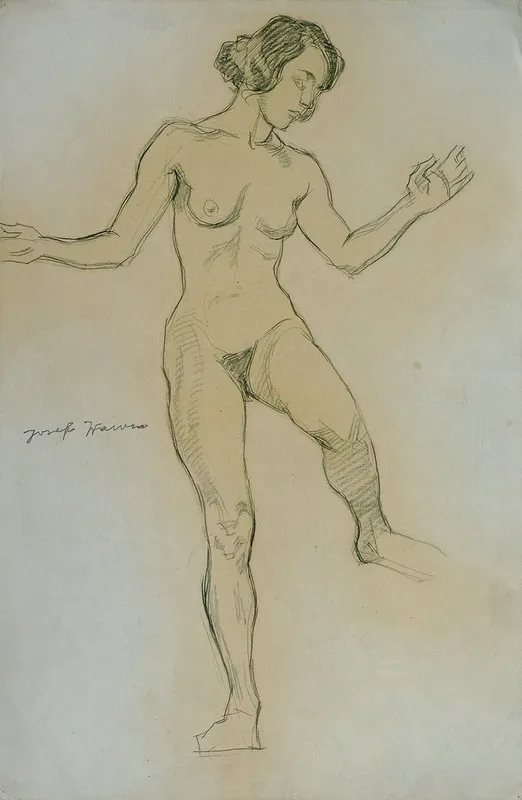 Aktstudie In Tanzpose Vorderansicht