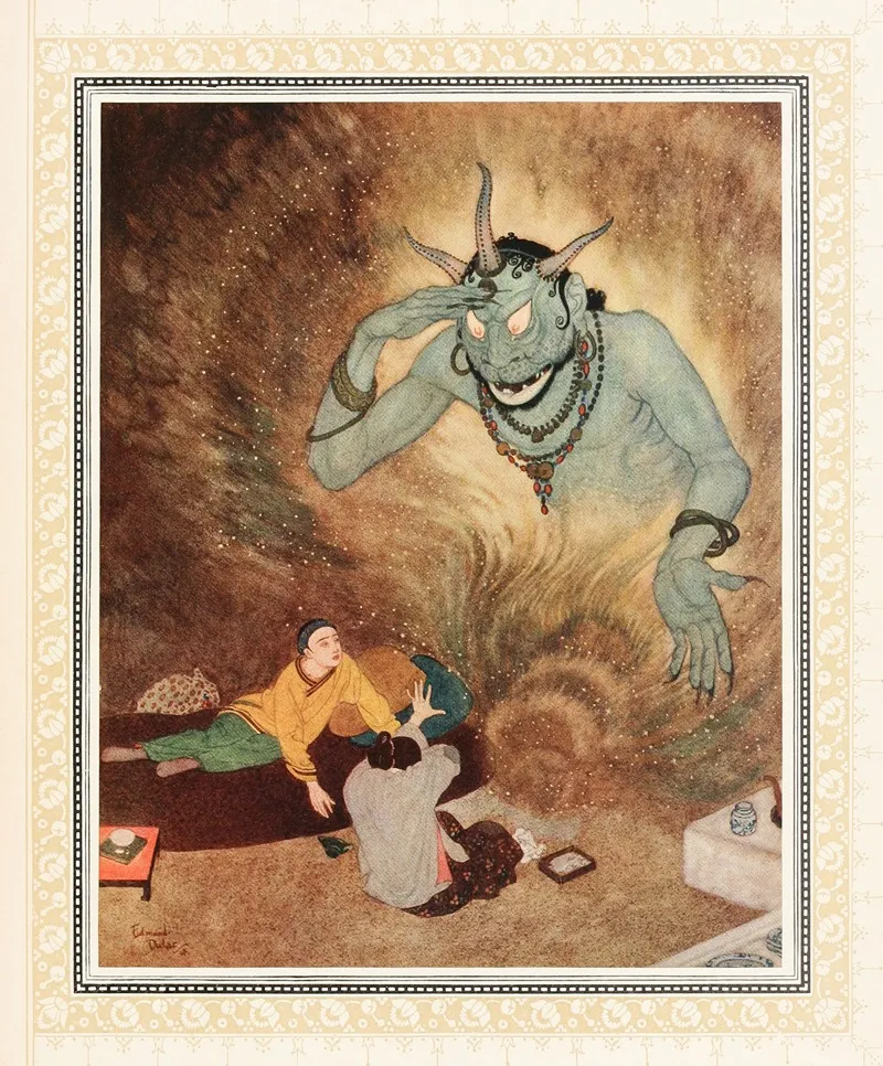 Aladdin And The Efrite by Edmund Dulac - Canvas Print
