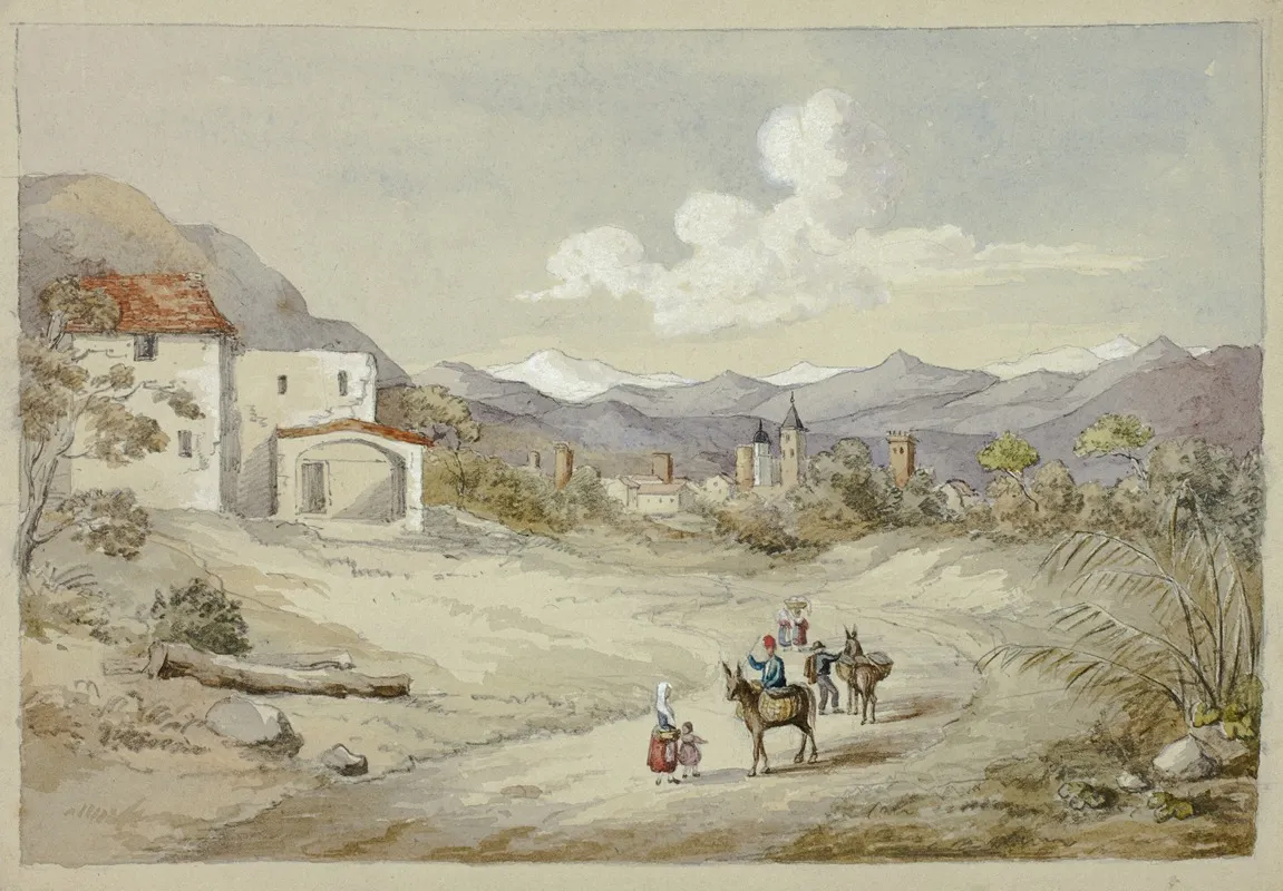 Albenga On The Corniche Costal Road by Elizabeth Murray - Canvas Print