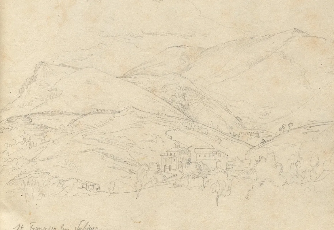 Album With Views Of Rome And Surroundings Landscape Studies Page 34a St Francesco by Franz Johann Heinrich Nadorp - Canvas Print