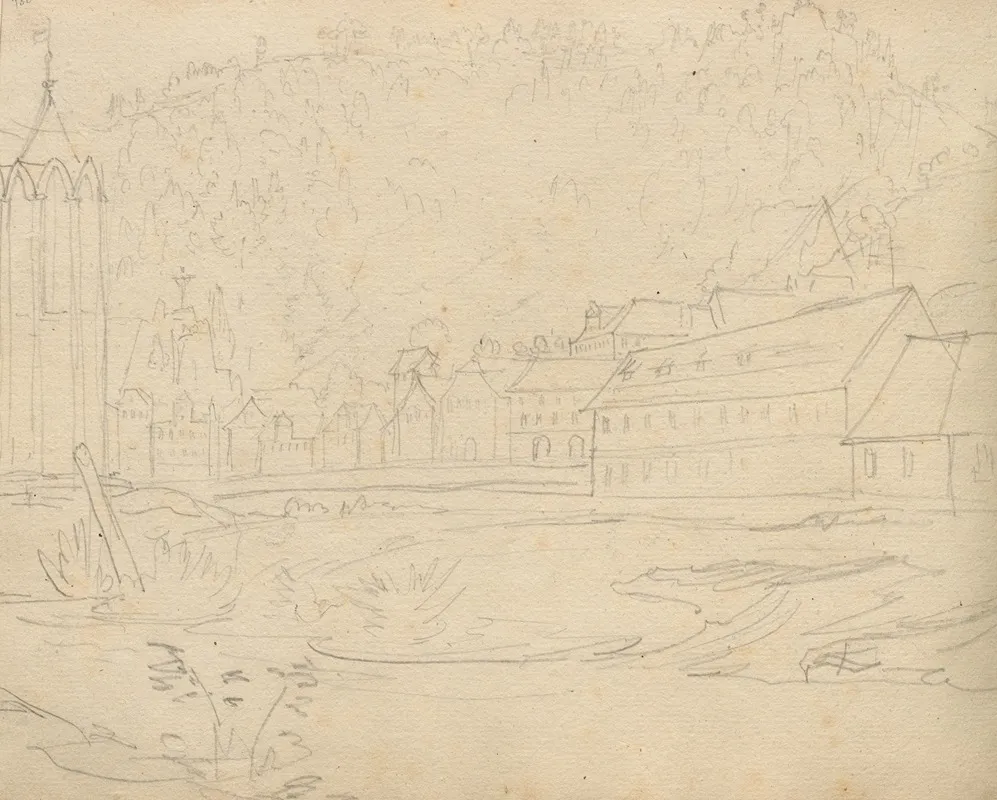 Album With Views Of Rome And Surroundings Landscape Studies Page 48b Roman Landscape by Franz Johann Heinrich Nadorp - Canvas Print