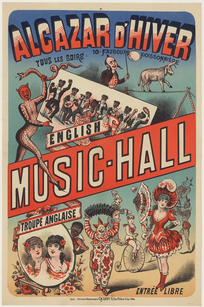 Alcazar Dhiver Tous Les Soirs 10 Faubourg Poissonniere English Music Hall Troupe Anglaise Entree Libre