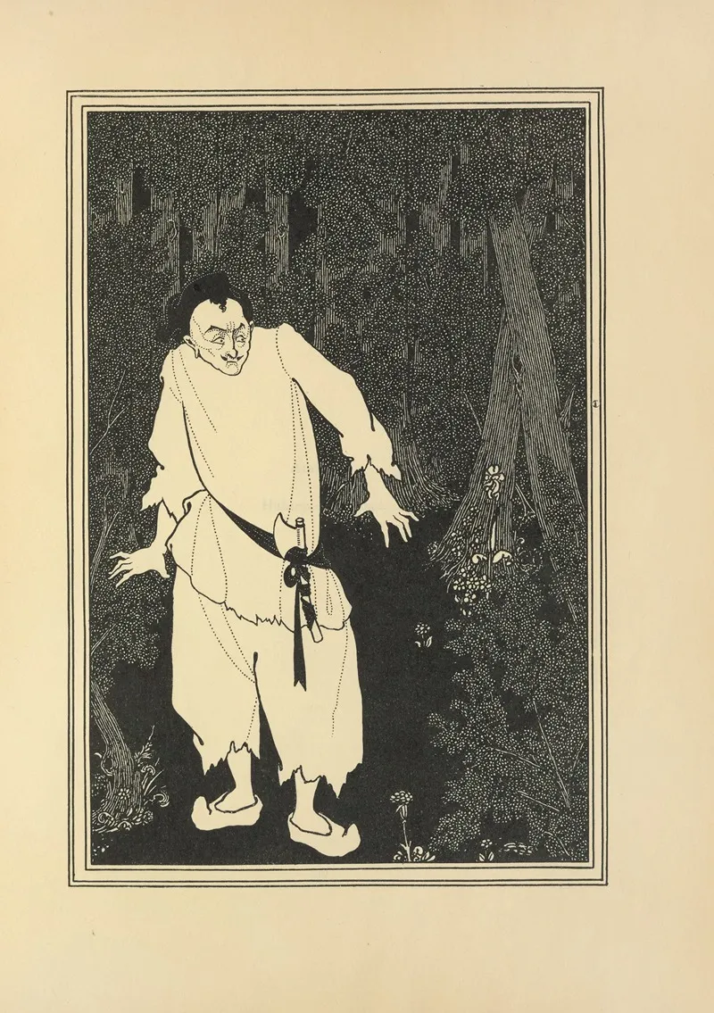 Ali Baba In The Wood by Aubrey Vincent Beardsley - Canvas Print