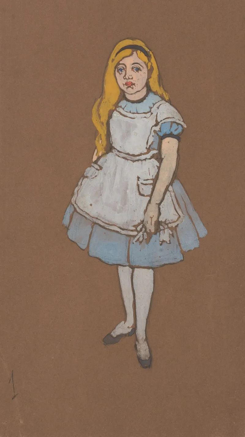 Alice Costume Design For Alice In Wonderland 1915 by William Penhallow Henderson - Canvas Print